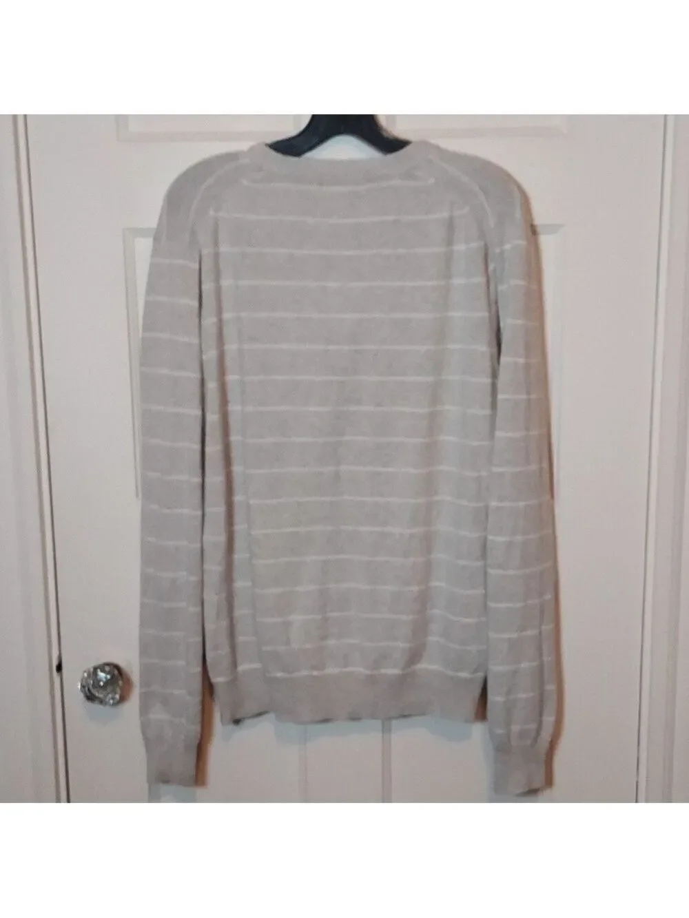 J Crew Men's Gray Stripe Cashmere Blend Grandpa Cardigan